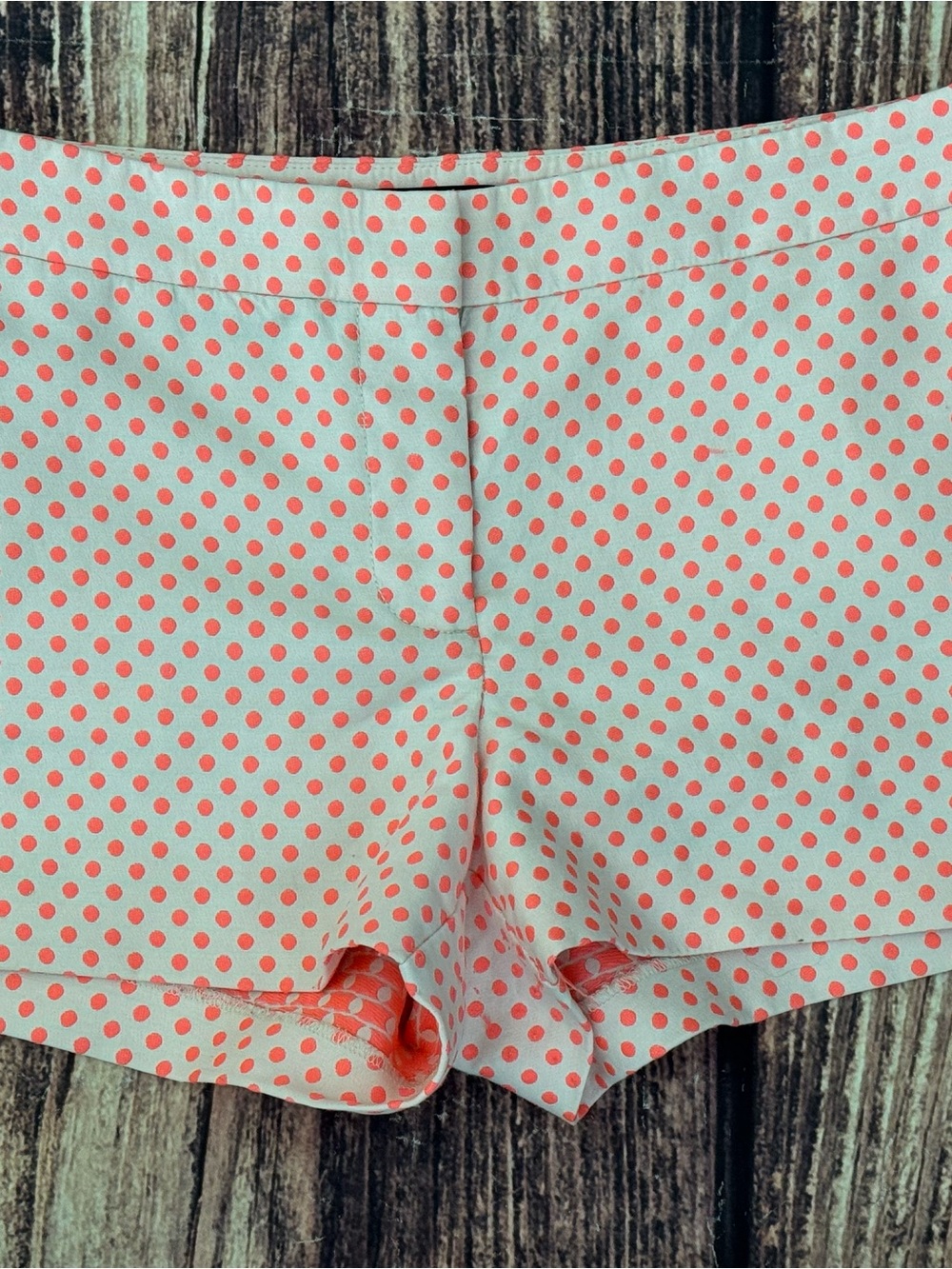 J.Crew Neon Coral Polka Dot Scalloped Shorts Size 6